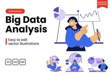 Big Data Analysis Illustration Pack