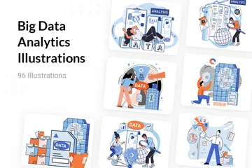 Big Data Analytics Illustration Pack