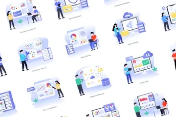 BIG Data And BI Services Illustration Pack