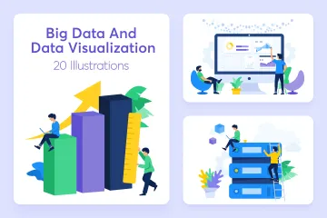 Big Data And Data Visualization Illustration Pack