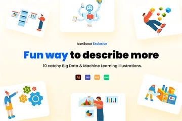 Big Data And Machine Learning Illustration Pack
