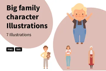 Big Family Character Illustration Pack