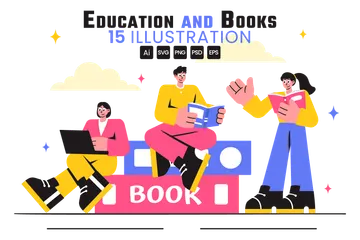 Bildung und Bücher Illustrationspack