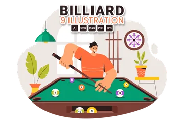 Billiard Game Illustration Pack