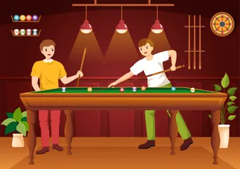 Billiards Game Illustration Pack