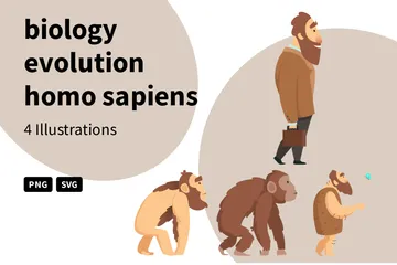 Biology Evolution Homo Sapiens Illustration Pack