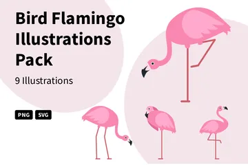 Bird Flamingo Illustration Pack