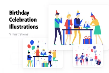 Birthday Celebration Illustration Pack