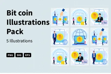 Bit Coin Illustration Pack