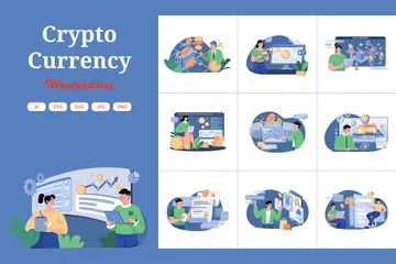 Bitcoin et blockchain Pack d'Illustrations
