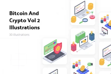 Bitcoin et crypto vol 2 Pack d'Illustrations