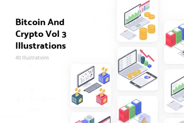 Bitcoin et crypto vol 3 Pack d'Illustrations