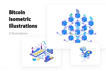 Bitcoin isométrique Pack d'Illustrations