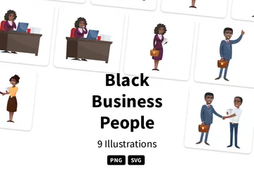 Black Business People Illustration Pack