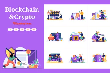 Blockchain & Crypto Illustration Pack