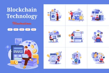 Blockchain Technology Illustration Pack