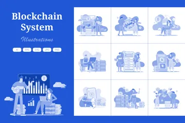 Blockchain Technology Illustration Pack