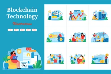 Blockchain Technology Illustration Pack