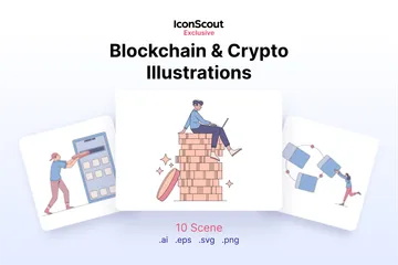 Blockchain y criptografía Paquete de Ilustraciones