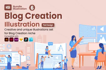 Blog Creation 1 Illustration Pack