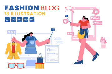 Blog de mode Pack d'Illustrations