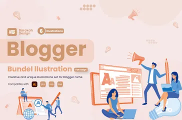 Blogger Writer Illustration Pack