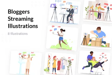 Bloggers Streaming Illustration Pack