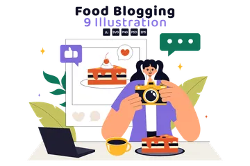 Blogs culinaires Pack d'Illustrations