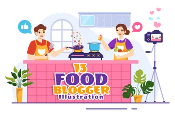 Blogueur culinaire Pack d'Illustrations