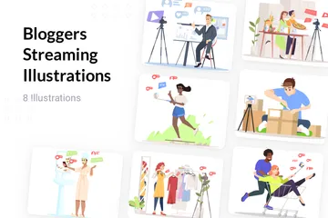 Blogueurs en streaming Pack d'Illustrations