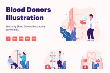 Blood Donors Illustration Pack