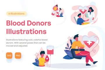 Blood Donors Illustration Pack