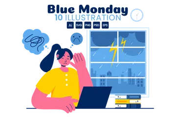 Blue Monday Illustration Pack