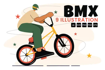 BMX Bicycle Sport Illustration Pack