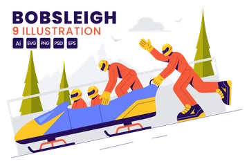 Bobsleigh Sport Illustration Pack