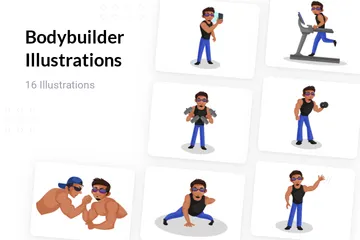 Bodybuilder Illustration Pack