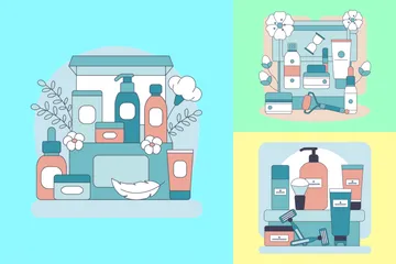 Boîte à outils pour les soins de la peau Pack d'Illustrations