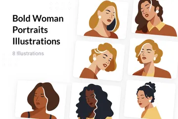 Bold Woman Portraits Illustration Pack