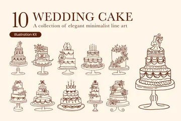 Bolo de casamento Pacote de Ilustrações