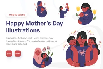Bonne fête des mères Pack d'Illustrations