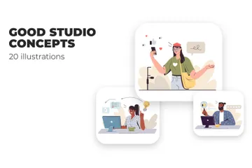 Bons concepts de studio Pack d'Illustrations