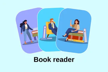 Book Reader Illustration Pack