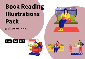 Book Reading Illustration Pack