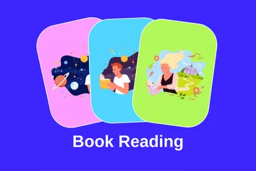 Book Reading Illustration Pack