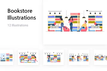 Bookstore Illustration Pack