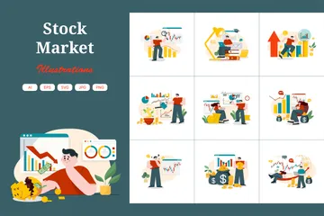 Aktienmarkt Illustrationspack