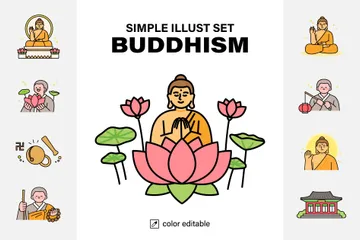 Bouddhisme Pack d'Illustrations