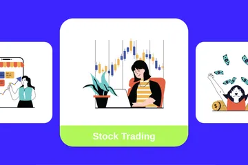 Stock trading Pack d'Illustrations