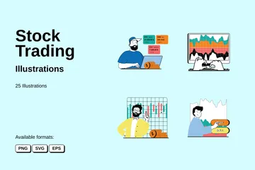 Stock trading Illustration Pack