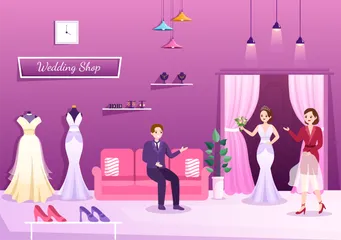 Boutique de mariage Pack d'Illustrations